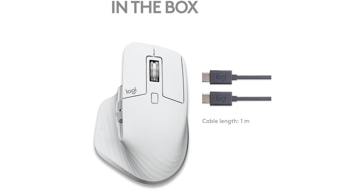 Logitech MX Master 3S für Mac, Maus(hellgrau, 7 Tasten, Bluetooth, optimiert für das Apple-Ökosystem)