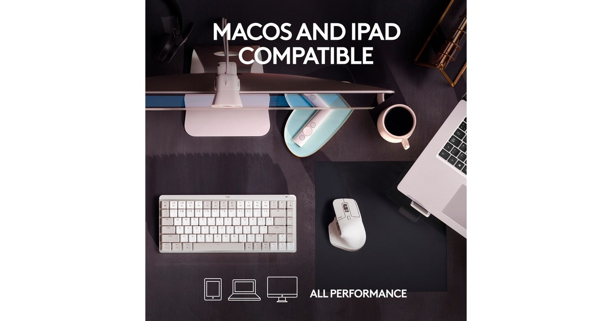 Logitech MX Master 3S für Mac, Maus(hellgrau, 7 Tasten, Bluetooth, optimiert für das Apple-Ökosystem)