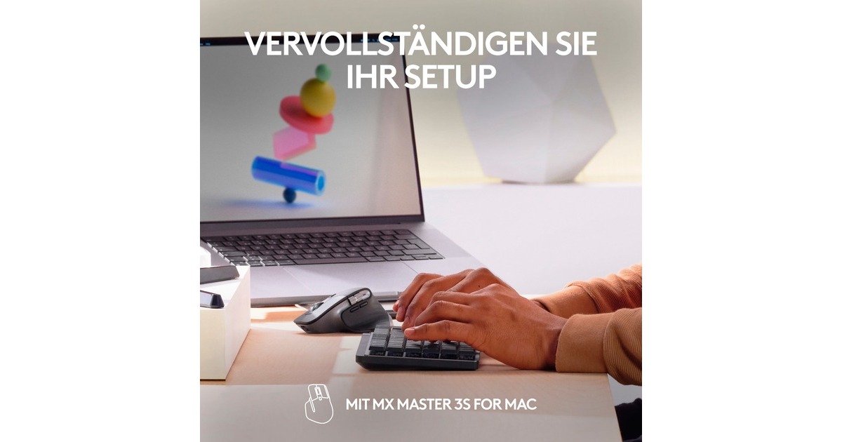 Logitech MX Mechanical Mini für Mac, Tastatur(dunkelgrau/hellgrau, DE-Layout, taktile Schalter, Bluetooth, kompatibel mit macOS, iPadOS und iOS)