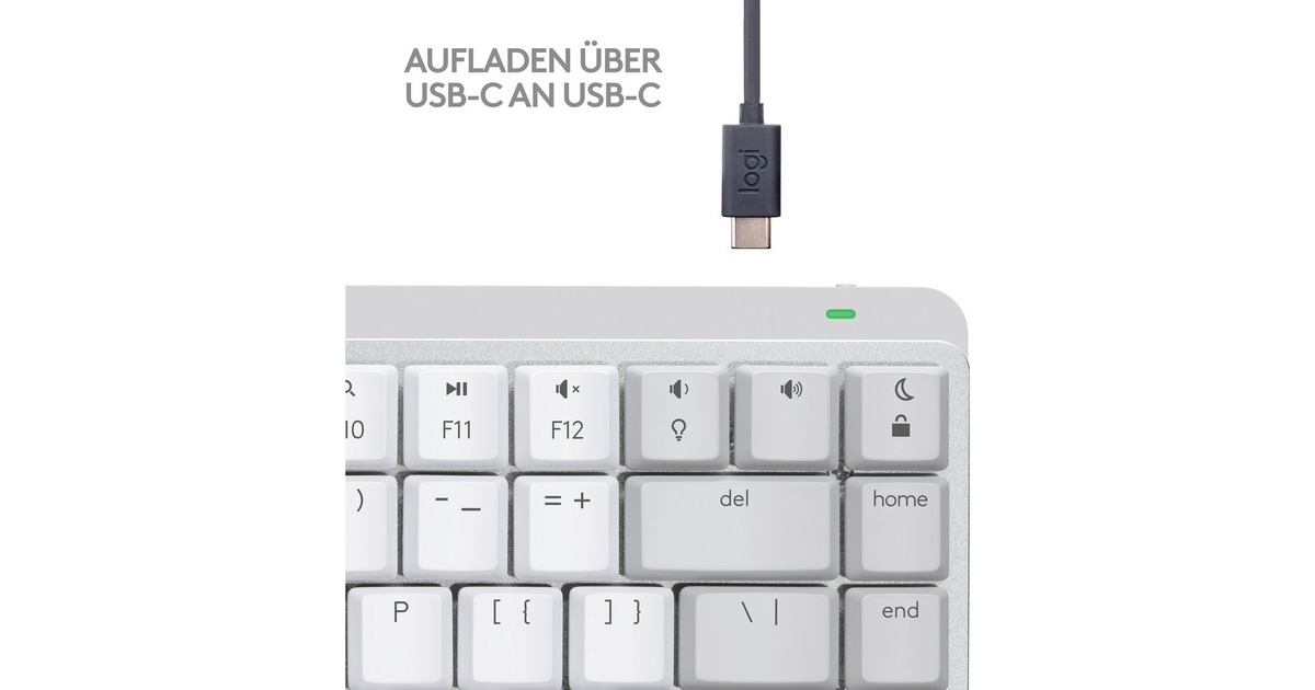 Logitech MX Mechanical Mini für Mac, Tastatur(hellgrau/weiß, DE-Layout, taktile Schalter, Bluetooth, kompatibel mit macOS, iPadOS und iOS)