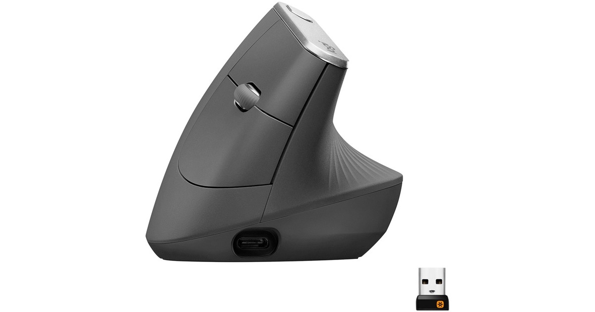 Logitech MX Vertical, Maus(schwarz/silber, 2,4-GHz-Unifying, Bluetooth, kompatibel mit PC/Mac/iPadOS) Logitech MX Vertical, Maus(schwarz/silber, 2,4-GHz-Unifying, Bluetooth, kompatibel mit PC/Mac/iPadOS)