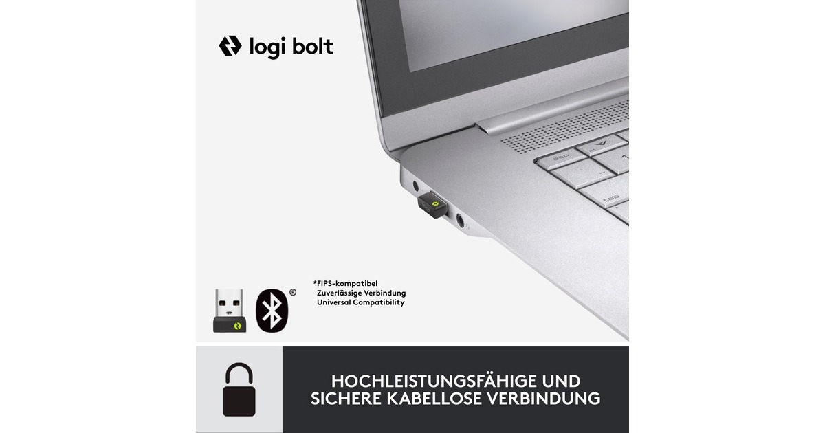 Logitech Signature K650 Combo for Business, Desktop-Set(weiß, DE-Layout, Plunger, Logi Bolt, Bluetooth, für Windows/macOS/Chrome OS/Linux/iPadOS/Android)