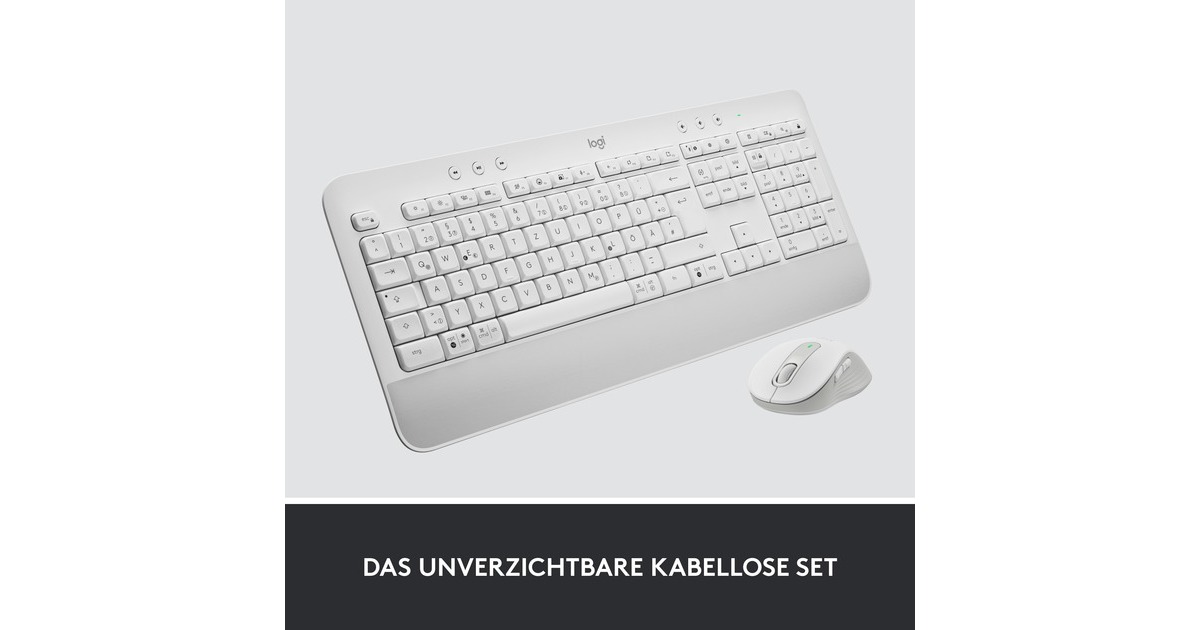 Logitech Signature K650 Combo for Business, Desktop-Set(weiß, DE-Layout, Plunger, Logi Bolt, Bluetooth, für Windows/macOS/Chrome OS/Linux/iPadOS/Android)