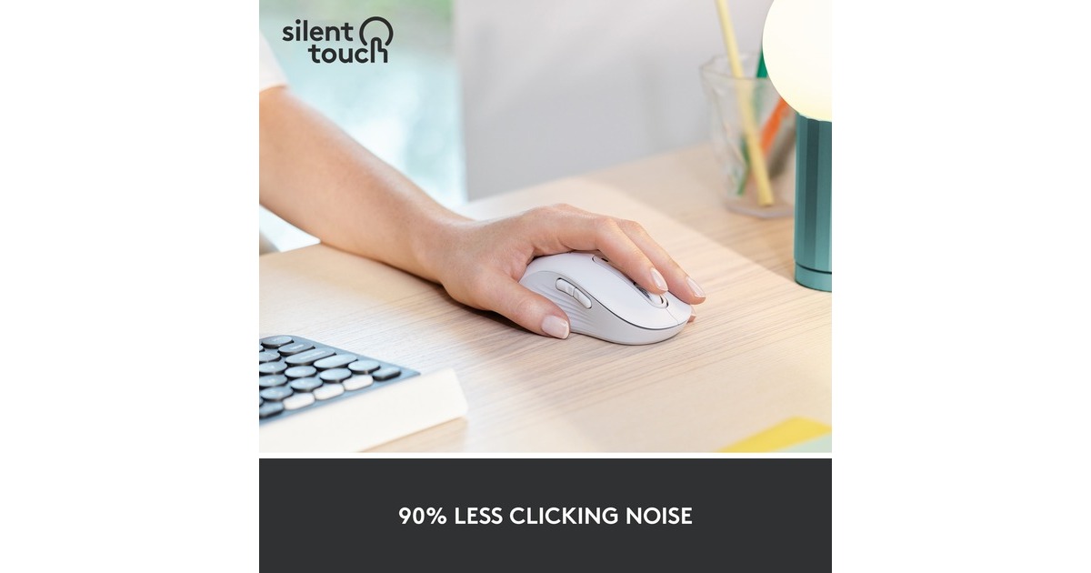 Logitech Signature M650 L Left Wireless, Maus(weiß, Größe L, für Linkshänder)