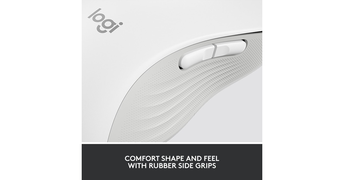 Logitech Signature M650 L Left Wireless, Maus(weiß, Größe L, für Linkshänder)