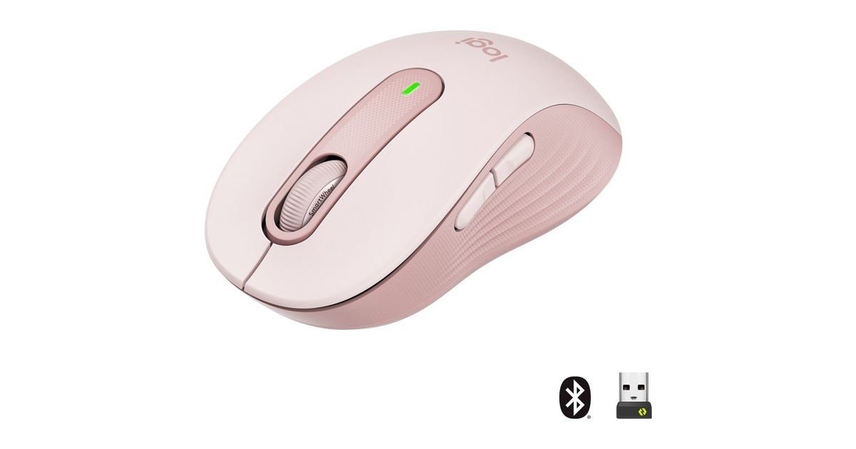 Logitech Signature M650 Wireless, Maus(rosa, Größe M, Chromebook zertifiziert)
