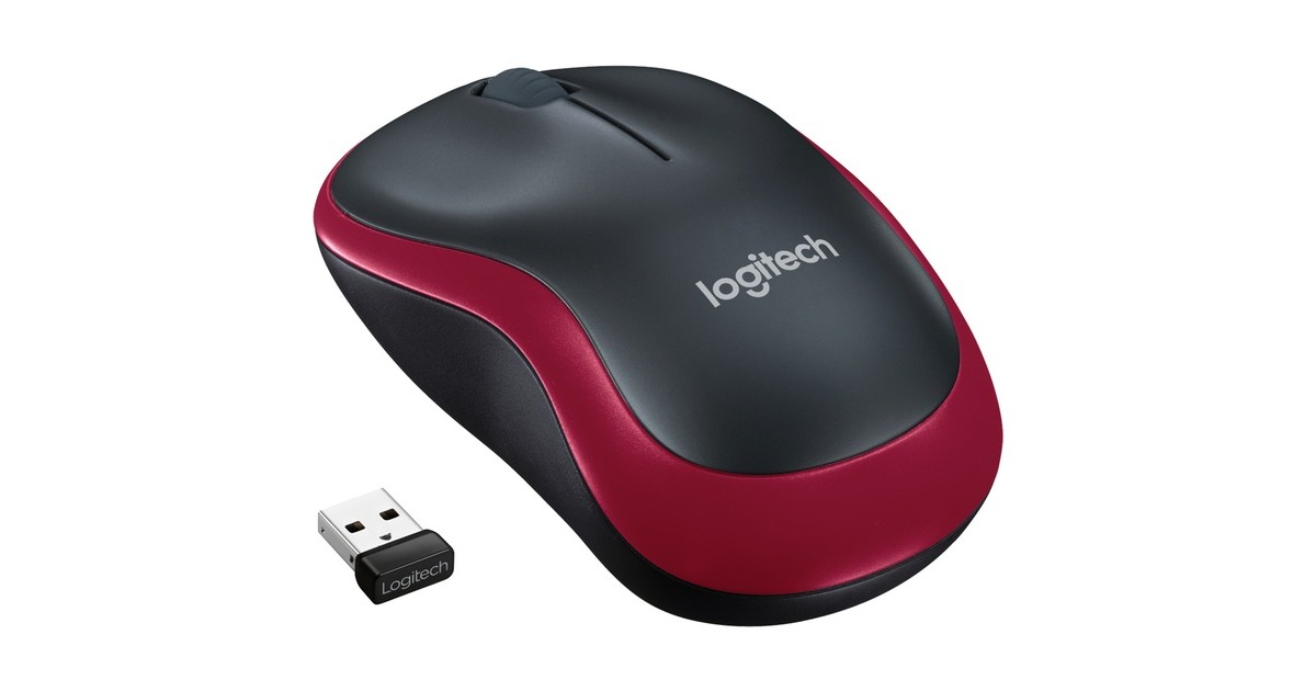 Logitech Wireless Mouse M185, Maus(rot, Retail)
