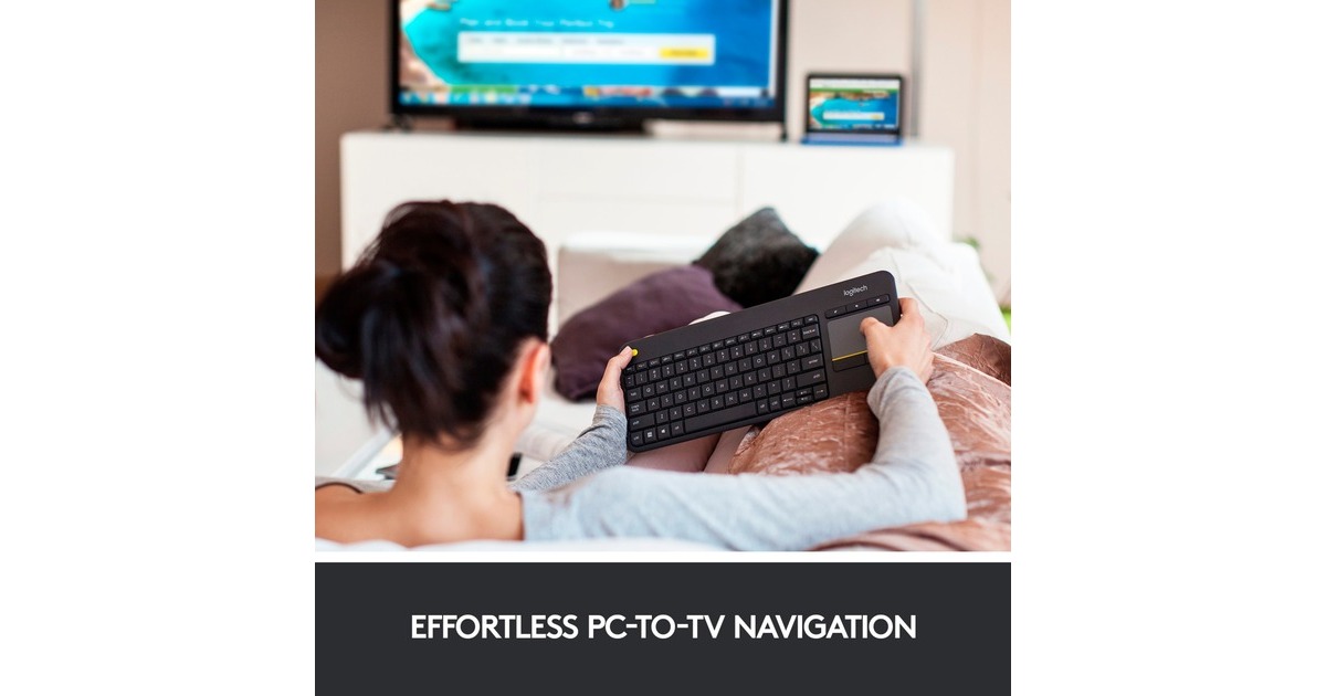 Logitech Wireless Touch Keyboard K400 Plus, Tastatur(schwarz, DE-Layout)