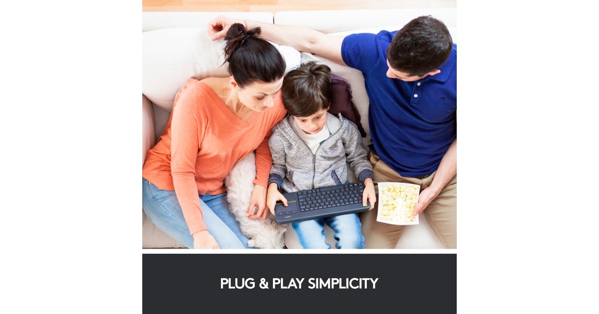 Logitech Wireless Touch Keyboard K400 Plus, Tastatur(schwarz, DE-Layout)