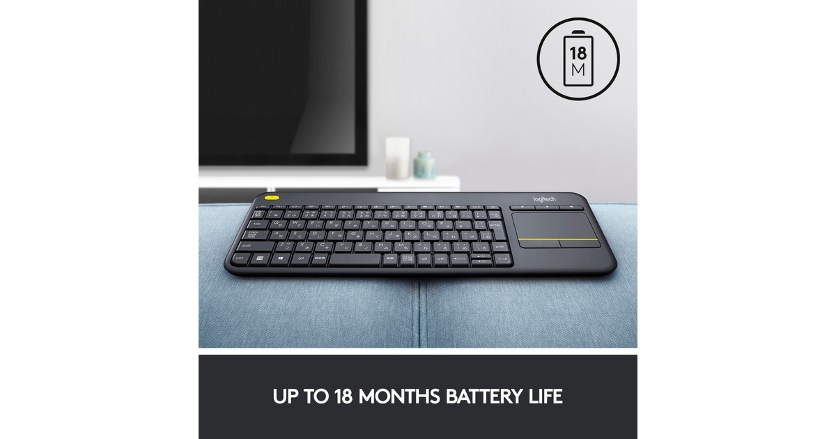 Logitech Wireless Touch Keyboard K400 Plus, Tastatur(schwarz, DE-Layout)