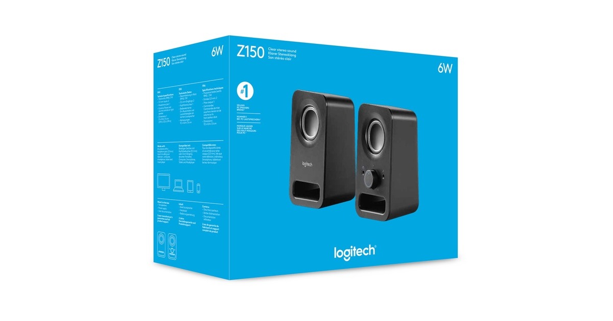 Logitech Z150 Black 2.0, PC-Lautsprecher(schwarz)