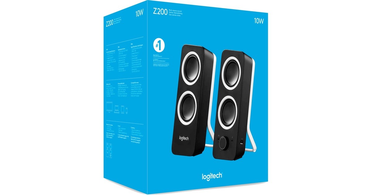 Logitech Z200 Black 2.0, PC-Lautsprecher(schwarz)