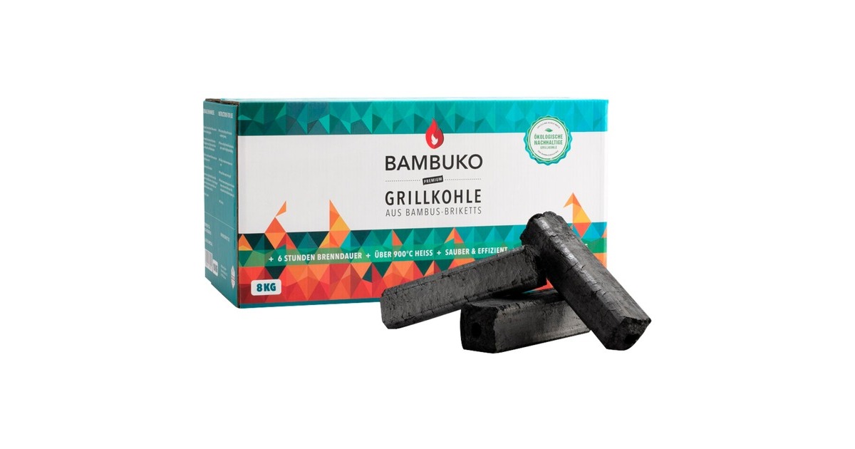 MCBrikett McBrikett Bambuko Grillkohle, 8kg, Holzkohle