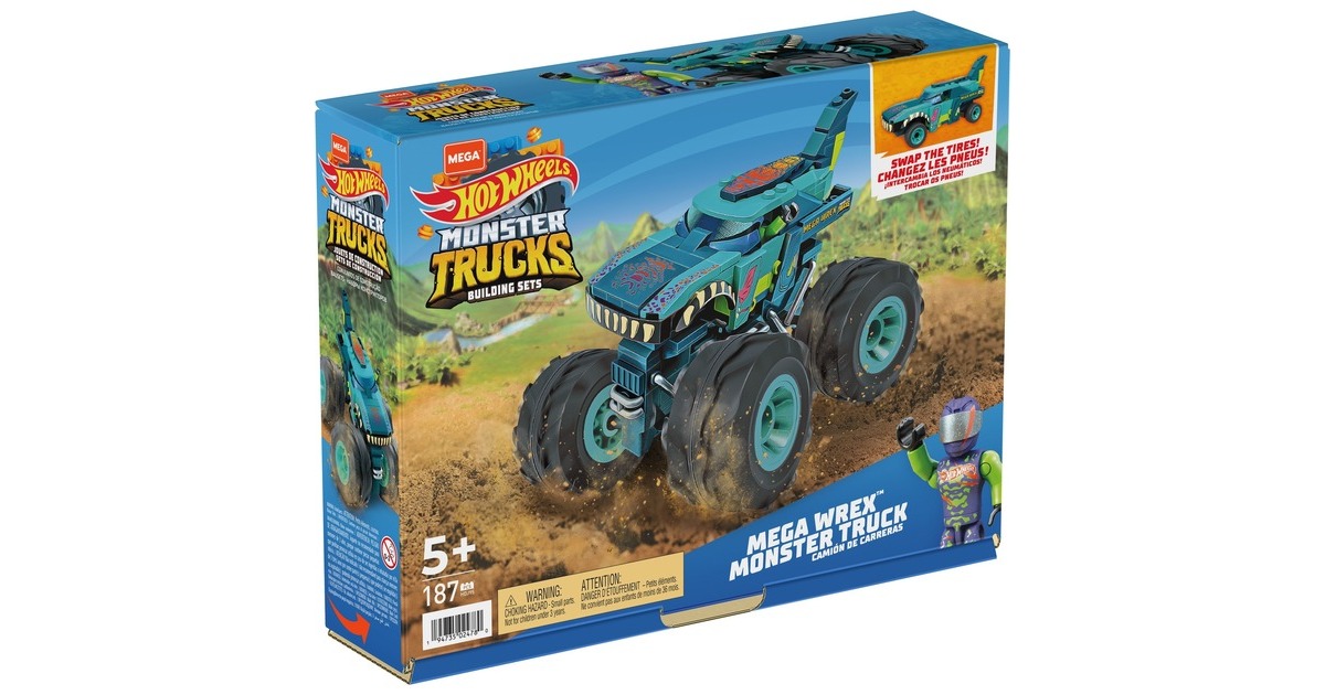 MEGA Hot Wheels Mega-Wrex Monster Truck, Konstruktionsspielzeug