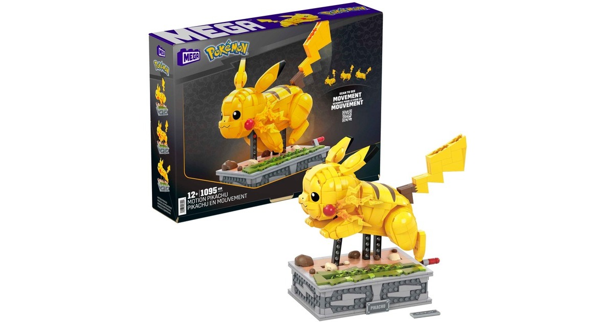 MEGA Pokémon Motion Pikachu , Konstruktionsspielzeug(Collector Figur, bewegliches Bauset)