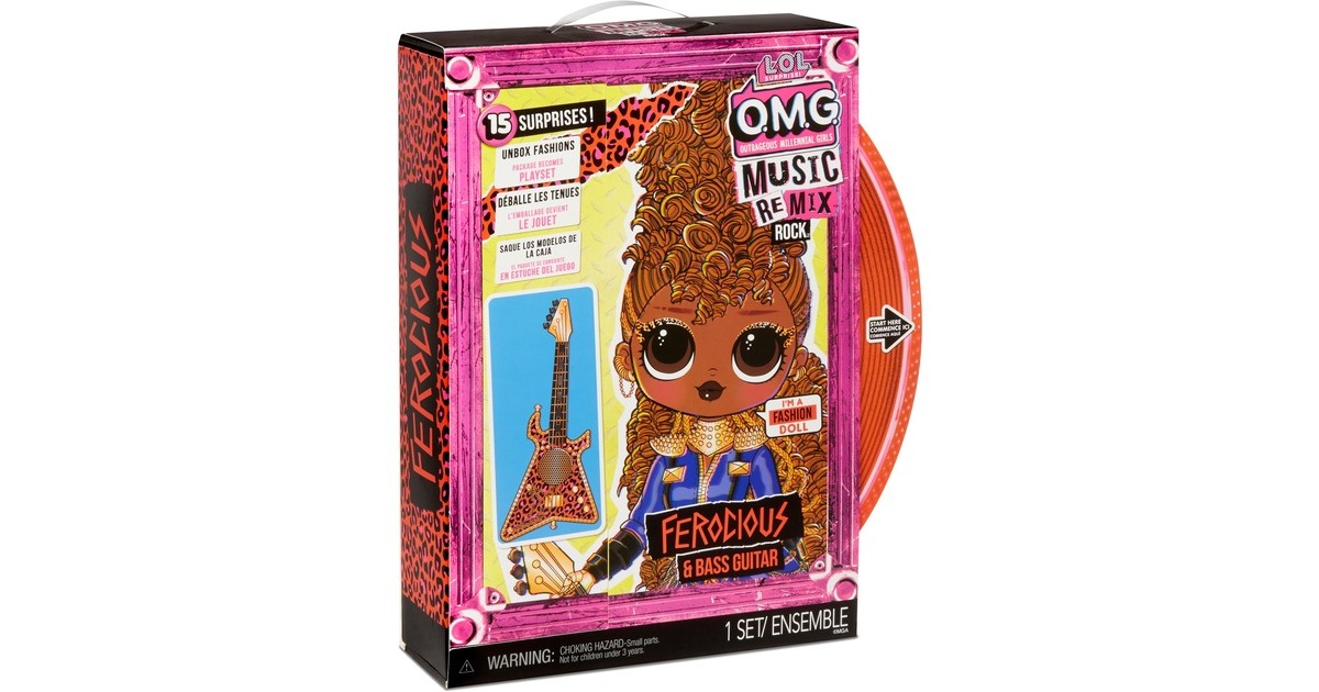 MGA Entertainment L.O.L. Surprise OMG Remix Rock - Ferocious and Bass Guitar, Puppe