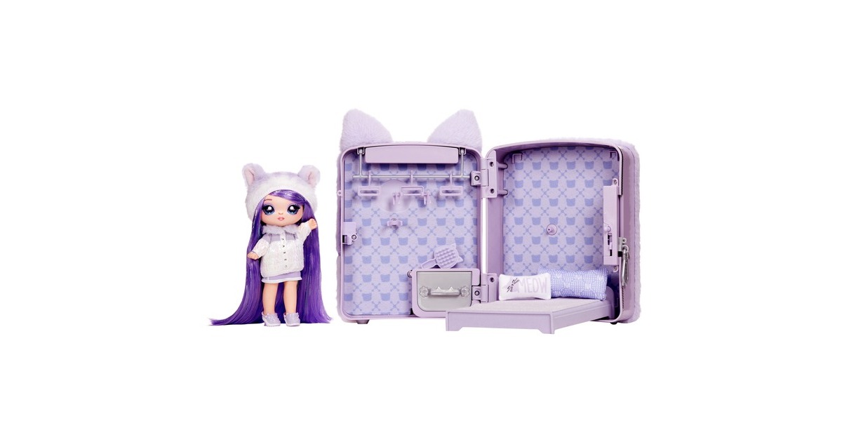 MGA Entertainment Na! Na! Na! Surprise 3-in-1 Backpack Bedroom Serie 3 Playset - Lavender Kitten, Spielfigur