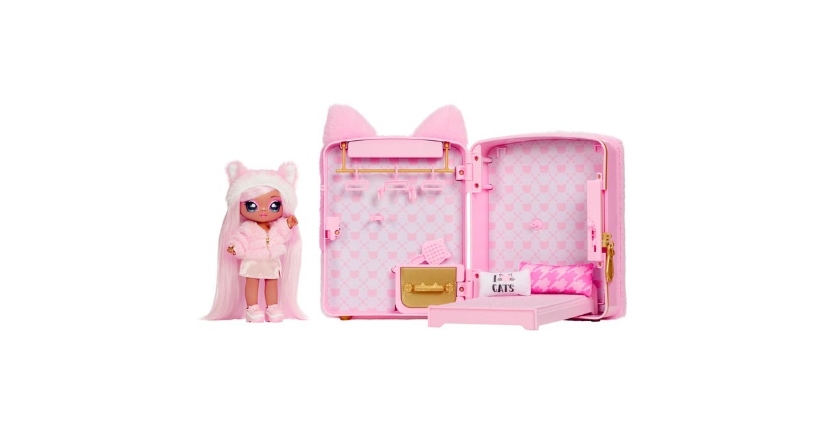 MGA Entertainment Na! Na! Na! Surprise 3-in-1 Backpack Bedroom Serie 3 Playset - Pink Kitty, Spielfigur