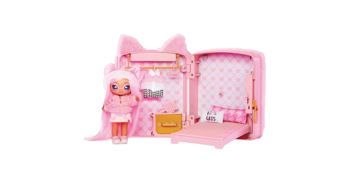 MGA Entertainment Na! Na! Na! Surprise 3-in-1 Backpack Bedroom Serie 3 Playset - Pink Kitty, Spielfigur