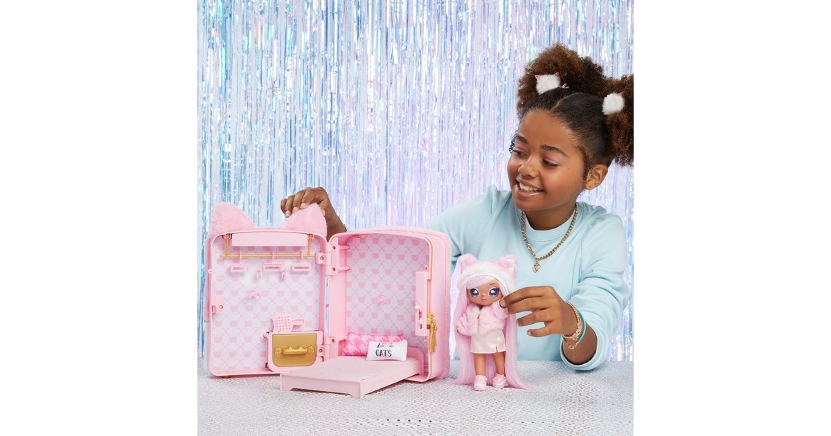 MGA Entertainment Na! Na! Na! Surprise 3-in-1 Backpack Bedroom Serie 3 Playset - Pink Kitty, Spielfigur
