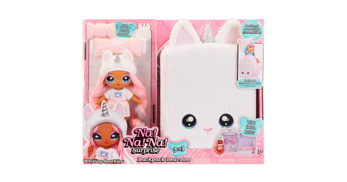 MGA Entertainment Na! Na! Na! Surprise 3-in-1 Backpack Bedroom Unicorn Whitney Sparkles, Puppe