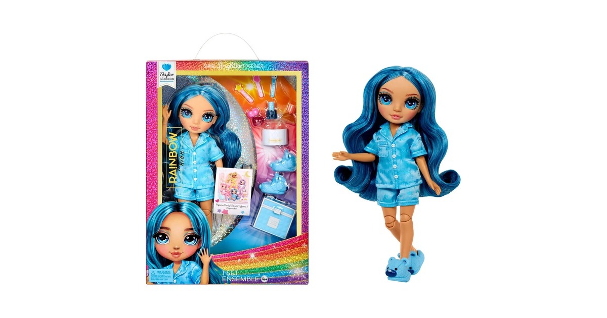 MGA Entertainment Rainbow High Junior High PJ Party - Skyler (Blue), Puppe