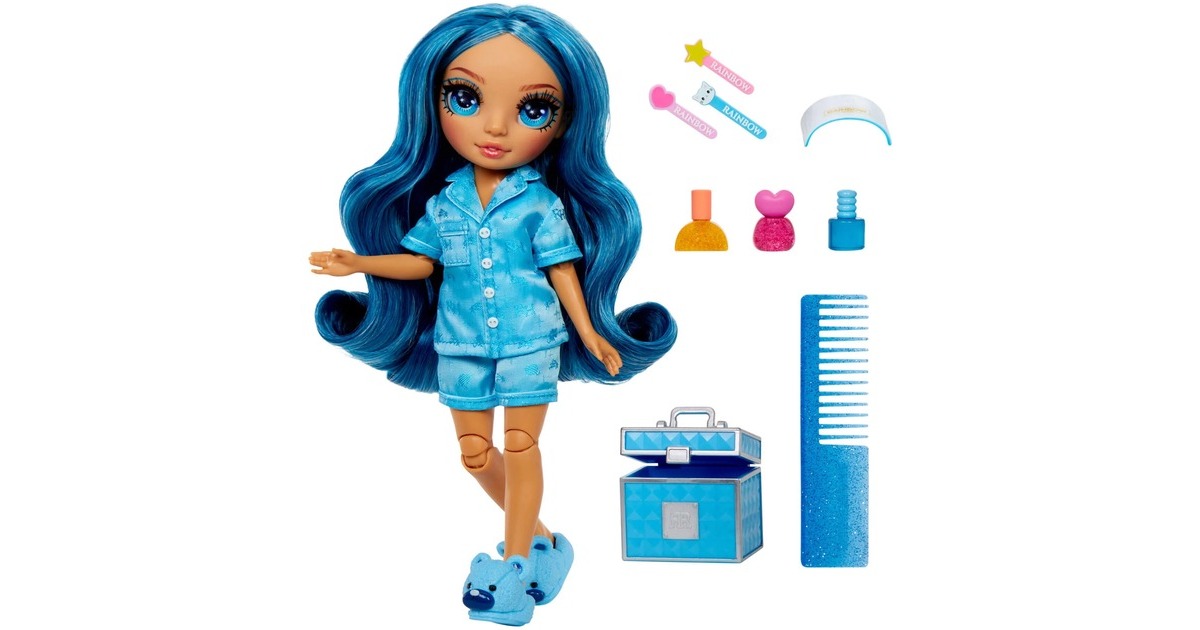 MGA Entertainment Rainbow High Junior High PJ Party - Skyler (Blue), Puppe