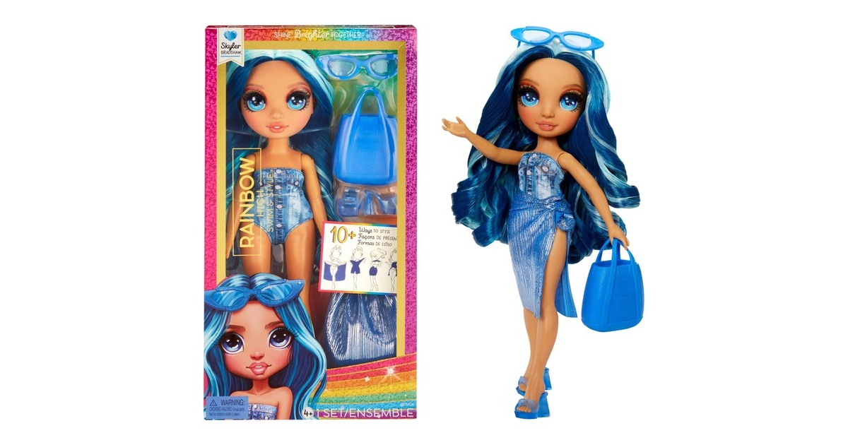 MGA Entertainment Rainbow High Swim & Style - Skyler (Blue), Puppe