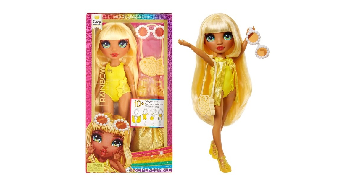 MGA Entertainment Rainbow High Swim & Style - Sunny (Yellow), Puppe
