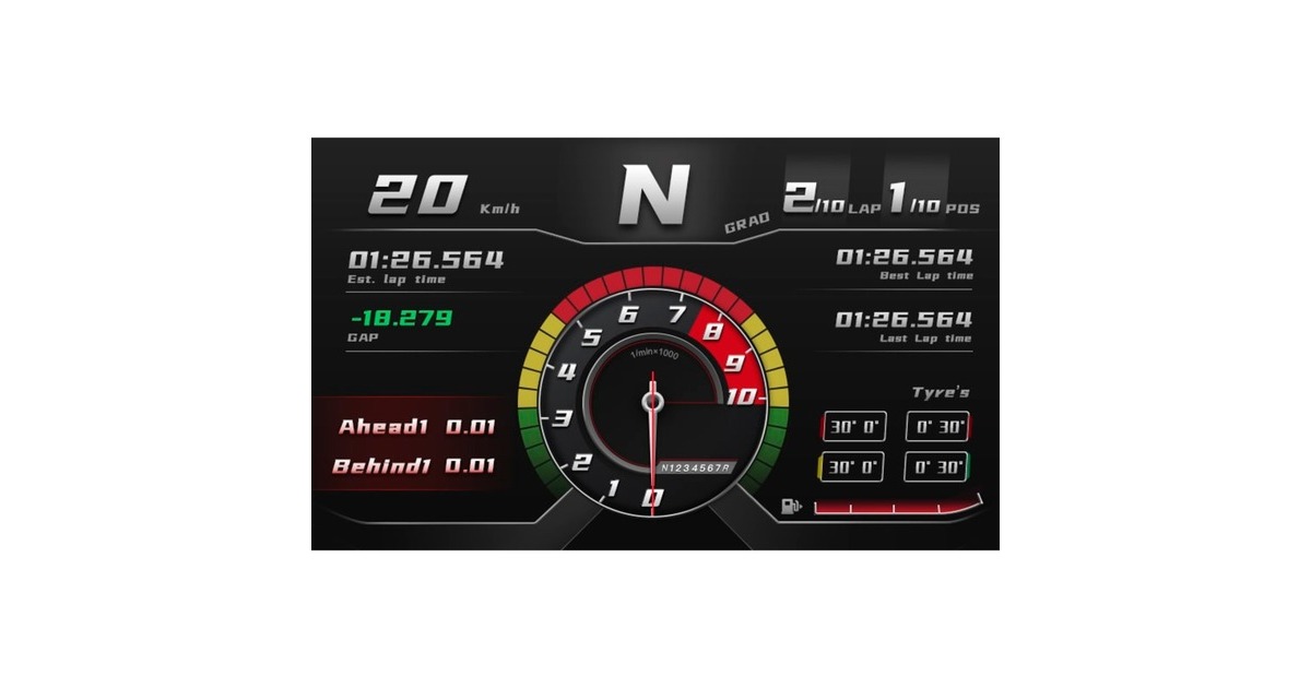 MOZA RM High-Definition Digital Dashboard, Monitor(12.7 cm (5 Zoll), schwarz)