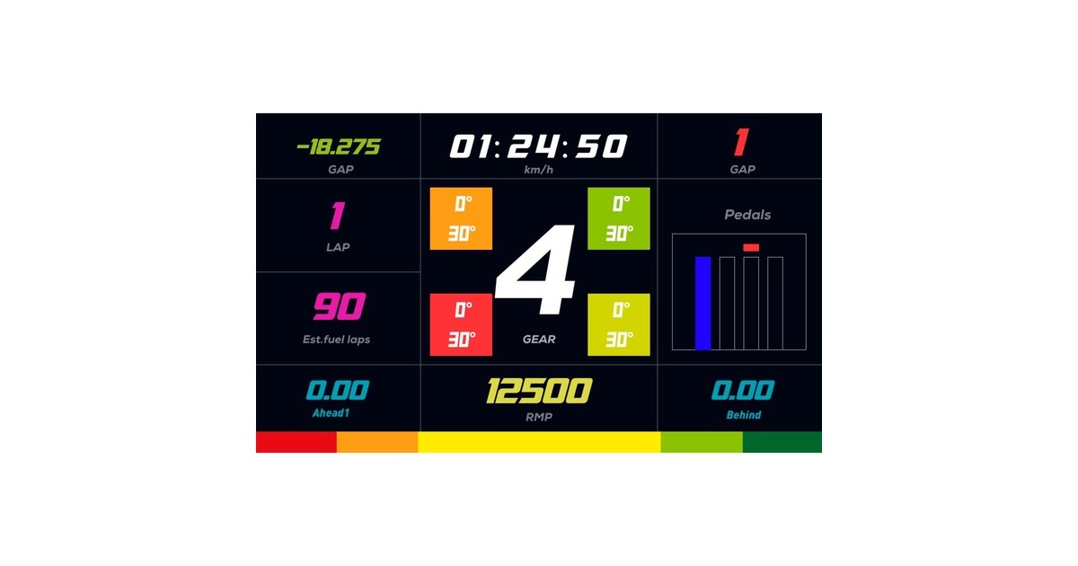 MOZA RM High-Definition Digital Dashboard, Monitor(12.7 cm (5 Zoll), schwarz)
