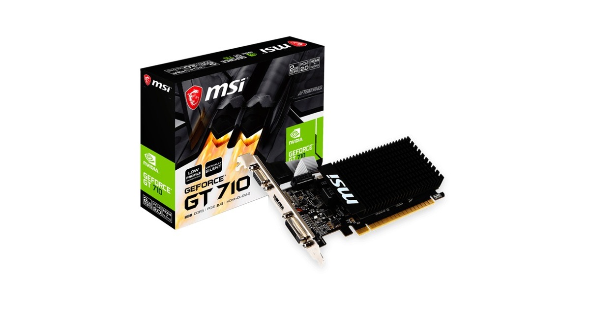 MSI GeForce GT 710 2GD3H LP, Grafikkarte(HDMI, DVI-D, VGA)