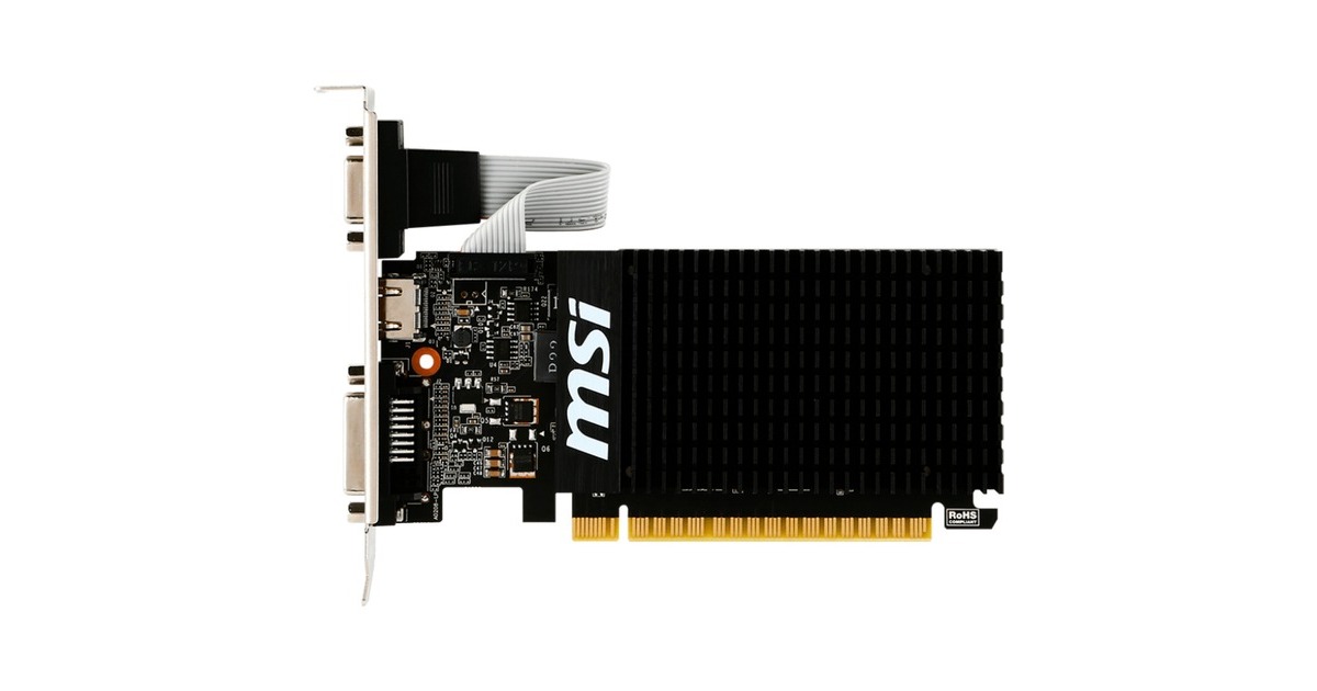 MSI GeForce GT 710 2GD3H LP, Grafikkarte(HDMI, DVI-D, VGA)