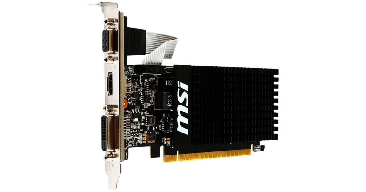 MSI GeForce GT 710 2GD3H LP, Grafikkarte(HDMI, DVI-D, VGA)