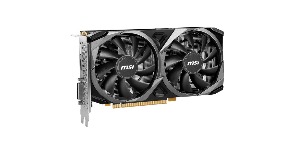 MSI GeForce RTX 3050 Ventus 2X XS 8G OC, Grafikkarte(1x DisplayPort, 1x HDMI 2.1, 1x DVI-D)
