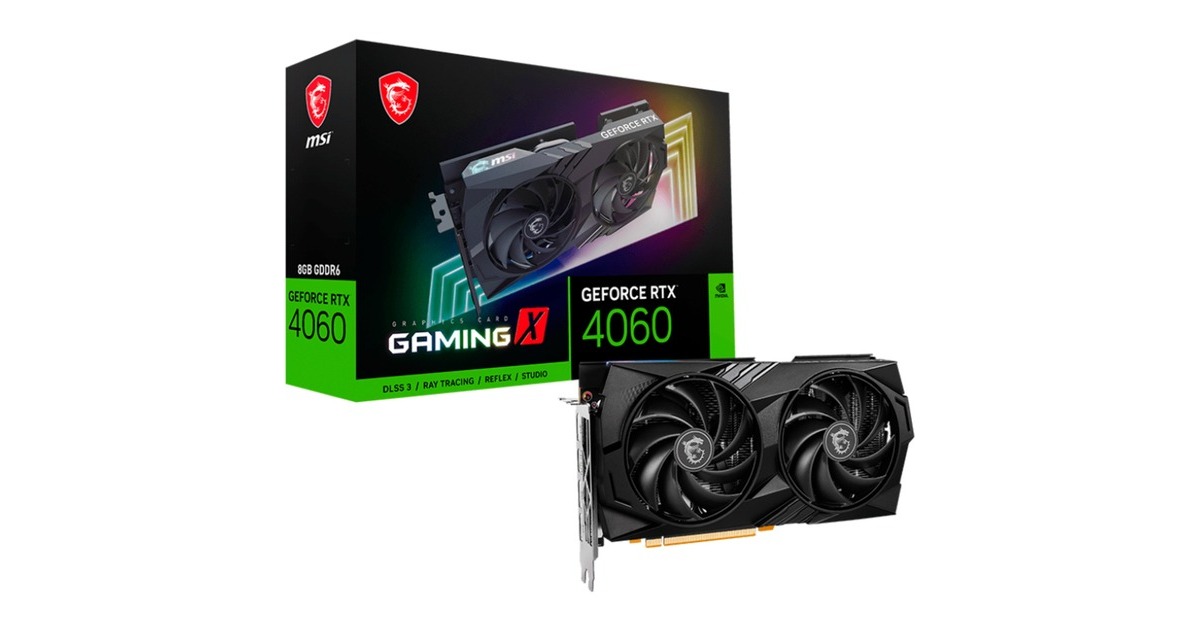 MSI GeForce RTX 4060 GAMING X 8G, Grafikkarte(DLSS 3, 3x DisplayPort, 1x HDMI 2.1)