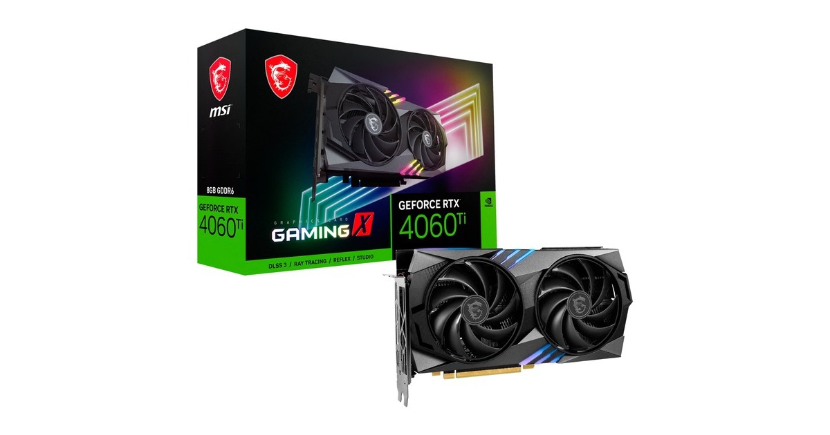 MSI GeForce RTX 4060 Ti GAMING X 8G, Grafikkarte(DLSS 3, 3x DisplayPort, 1x HDMI 2.1)