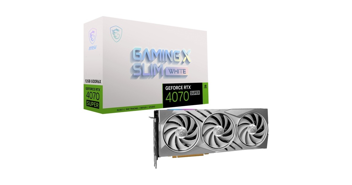 MSI GeForce RTX 4070 SUPER 12G GAMING X SLIM WHITE, Grafikkarte(DLSS 3, 3x DisplayPort, 1x HDMI 2.1)
