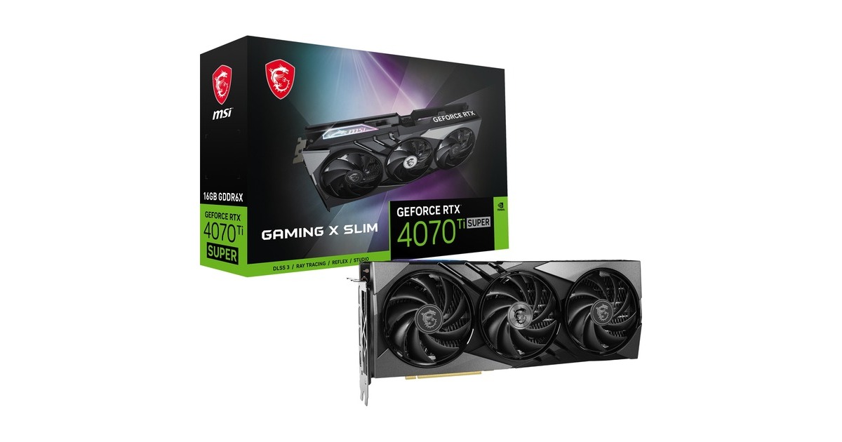MSI GeForce RTX 4070 Ti SUPER 16G GAMING X SLIM, Grafikkarte(DLSS 3, 3x DisplayPort, 1x HDMI 2.1a)