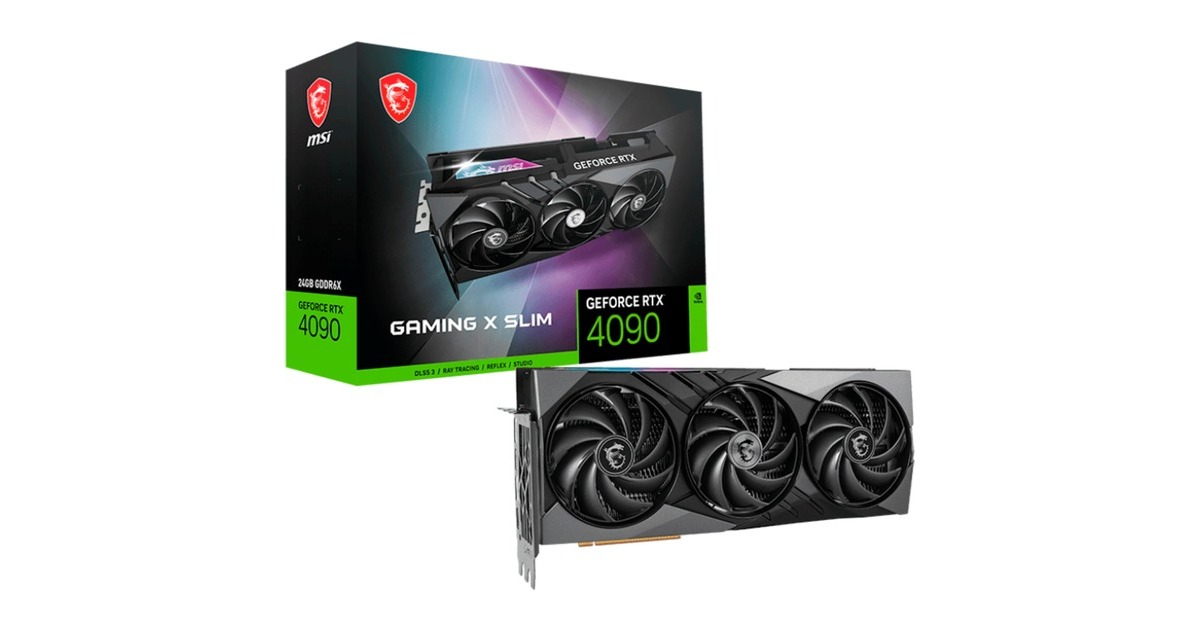 MSI GeForce RTX 4090 GAMING X SLIM 24G, Grafikkarte(DLSS 3, 2x DisplayPort, 2x HDMI 2.1) MSI GeForce RTX 4090 GAMING X SLIM 24G, Grafikkarte(DLSS 3, 2x DisplayPort, 2x HDMI 2.1)