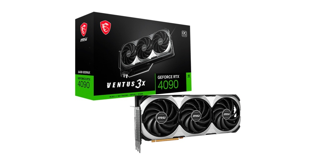 MSI GeForce RTX 4090 VENTUS 3X E 24G OC, Grafikkarte(DLSS 3, 3x DisplayPort, 1x HDMI 2.1) MSI GeForce RTX 4090 VENTUS 3X E 24G OC, Grafikkarte(DLSS 3, 3x DisplayPort, 1x HDMI 2.1)