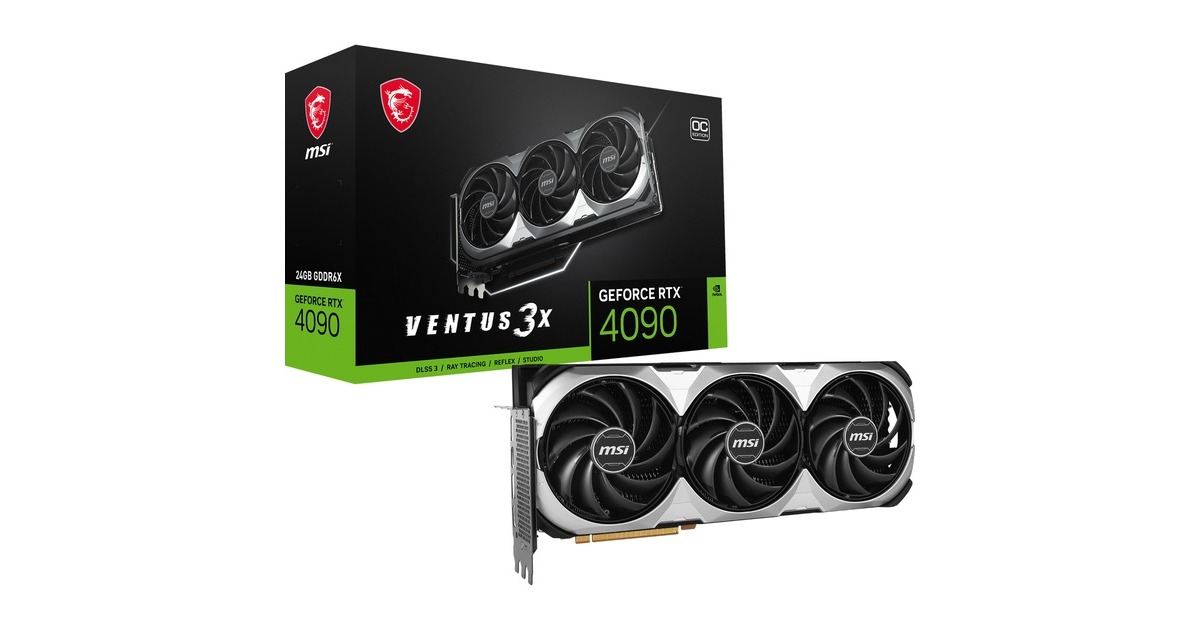MSI GeForce RTX 4090 VENTUS 3X E 24G OC, Grafikkarte(DLSS 3, 3x DisplayPort, 1x HDMI 2.1)