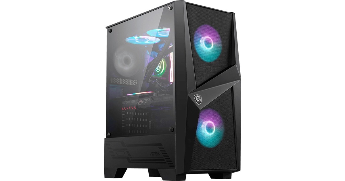 MSI MAG FORGE 100R, Tower-Gehäuse(schwarz, Tempered Glass)