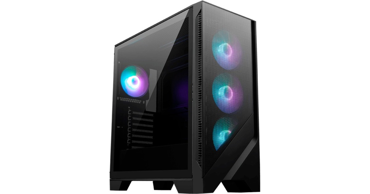 MSI MAG FORGE 320R AIRFLOW, Tower-Gehäuse(schwarz, Tempered Glass)