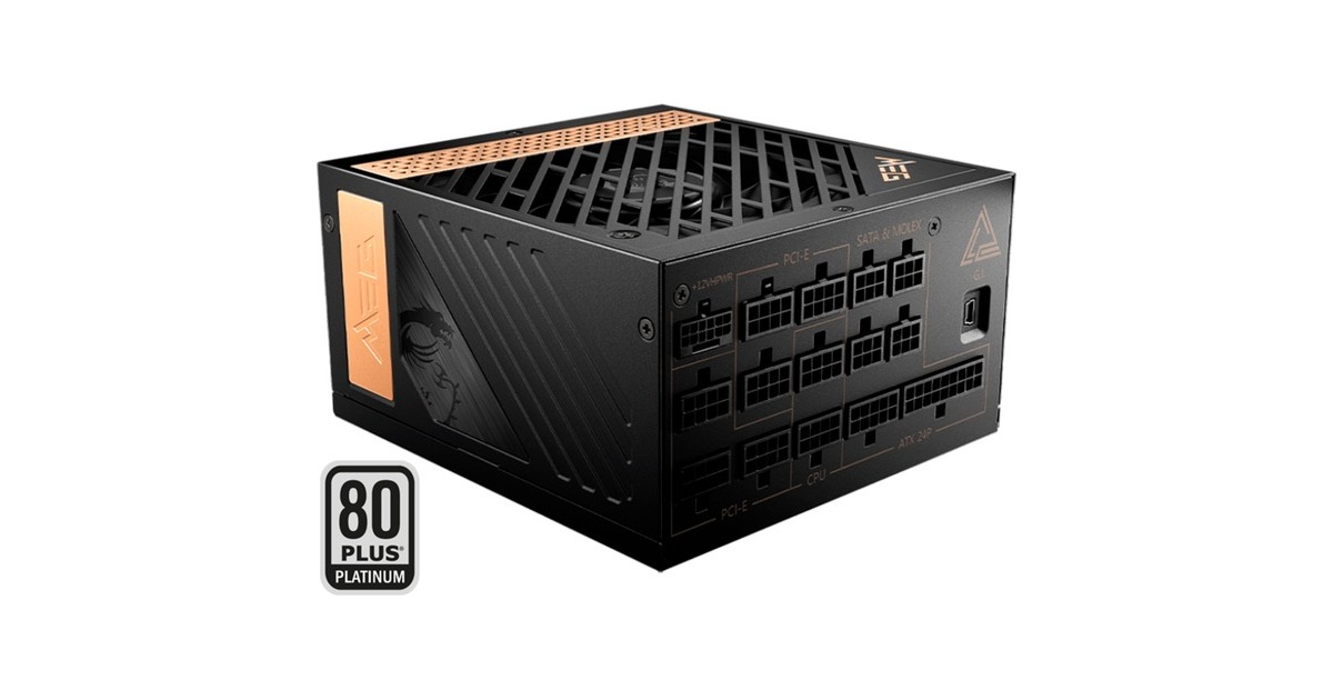 MSI MEG Ai1300P PCIE5 1300W, PC-Netzteil(schwarz, 9x PCIe, Kabel-Management, 1300 Watt)