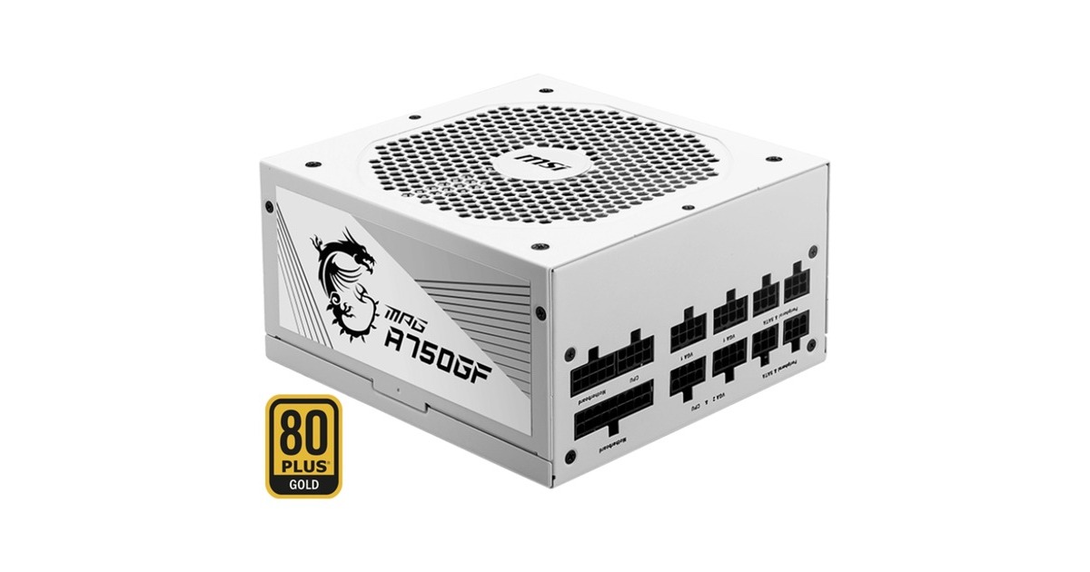 MSI MPG A750GF WHITE 750W, PC-Netzteil(weiß, 6x PCIe, Kabel-Management, 750 Watt)
