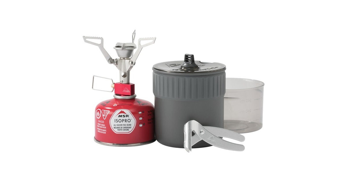 MSR Gaskocher PocketRocket 2 Mini Stove Kit(grau, mit Topf-Set, Modell 2021)