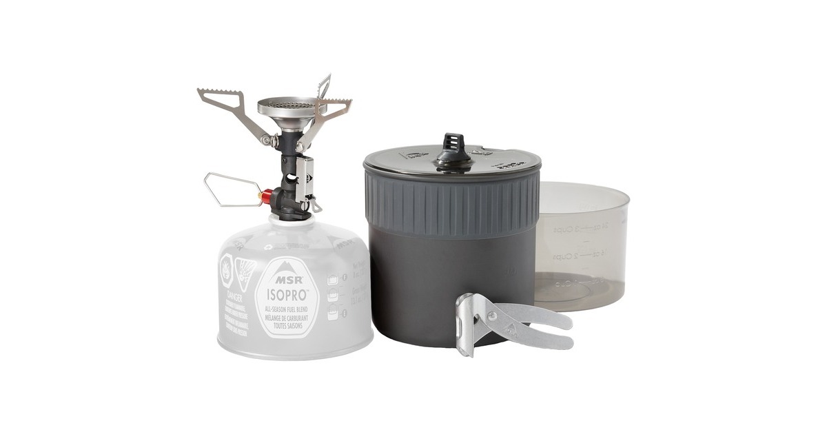 MSR Gaskocher PocketRocket Deluxe Stove Kit(grau, mit Topf-Set, Modell 2021)