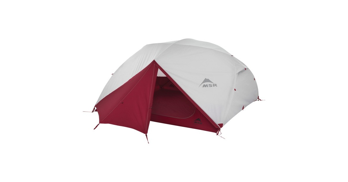 MSR Kuppelzelt Elixir 4 Gray(hellgrau/rot, Modell 2021)