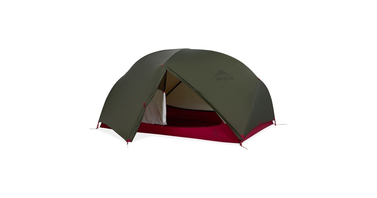 MSR Kuppelzelt Hubba Hubba Bikepack 2(olivgrün/rot, Modell 2024)